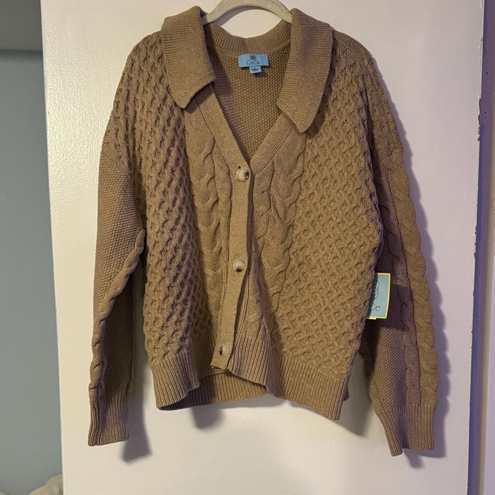 CeCe Tan Knit Sweater